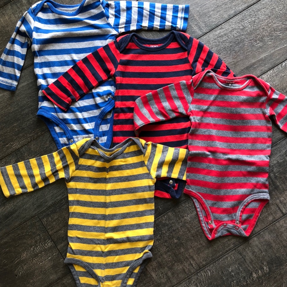 Carter’s 9 month long sleeve onesies for boys